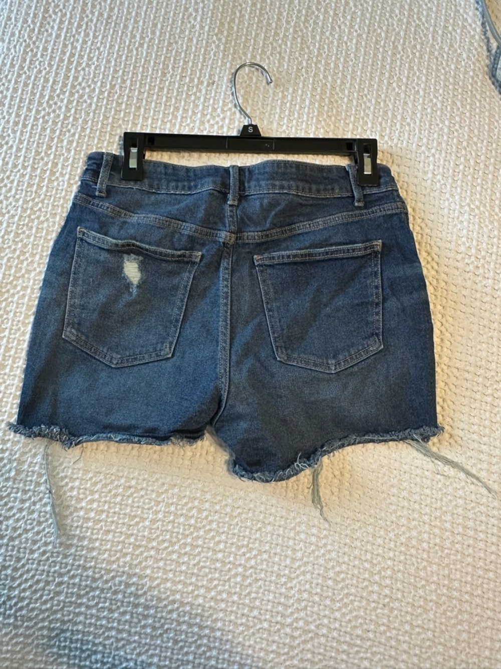 No Boundaries Dark Blue Distressed Denim Shorts